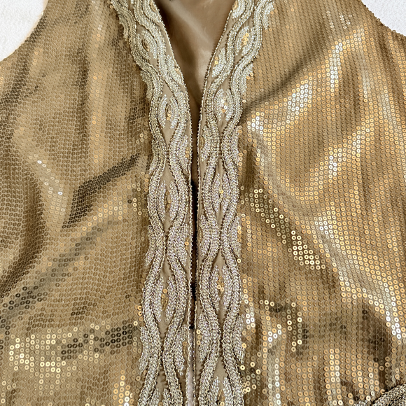 Chico’s Chicos size 3 vest Daisy Jones 70s glam party beaded sequin waistcoat XL - Picture 6 of 8